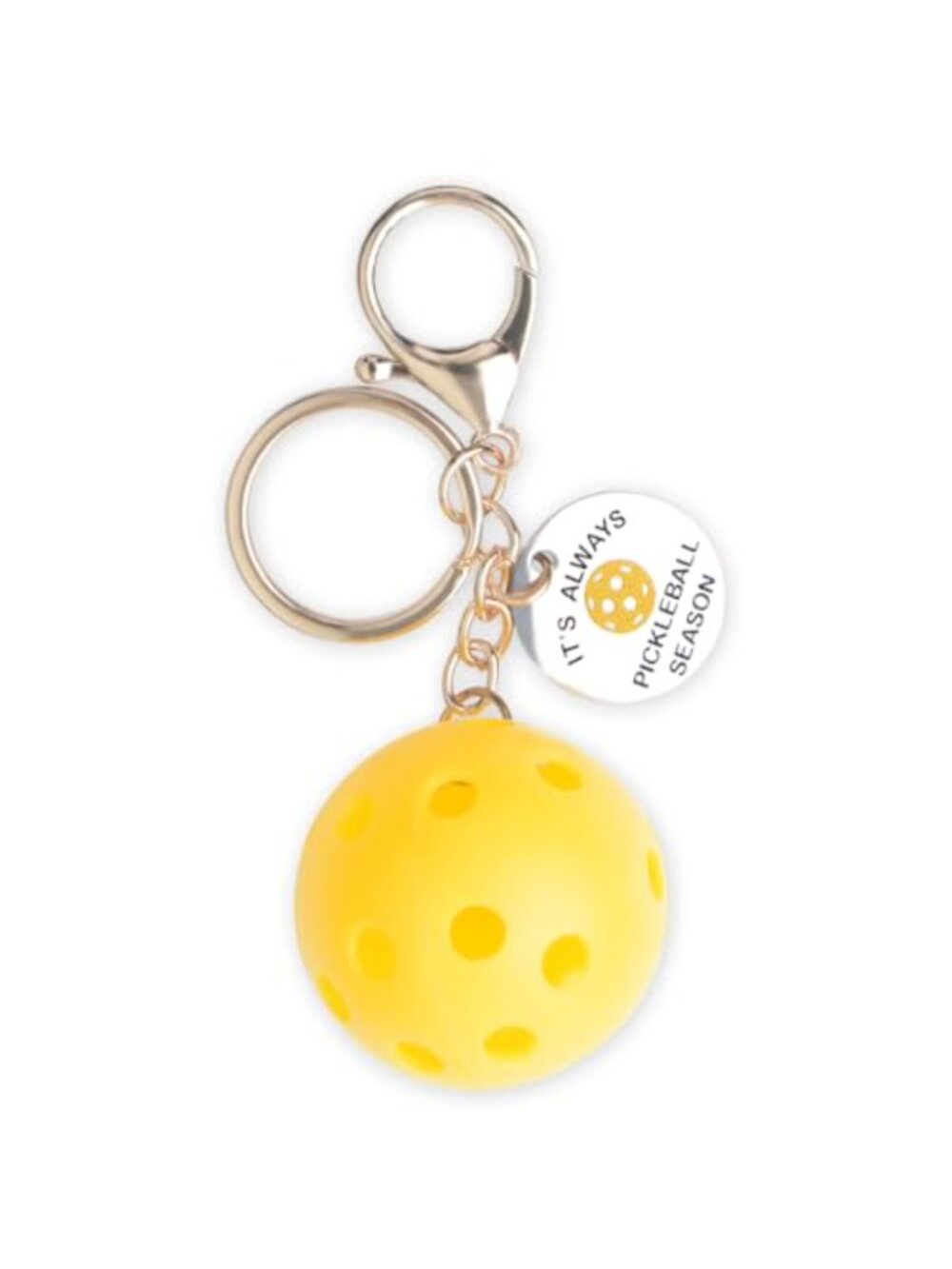 Pickleball Keychain Stainless Steel Sports Bag Charm Gift